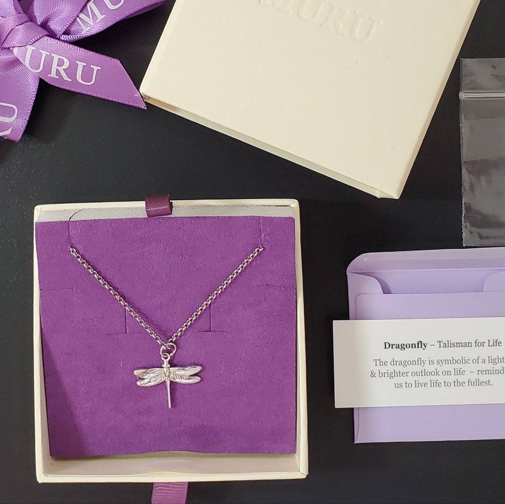 NIB Dragonfly Necklace Silver 925 by MURU Jewellery London